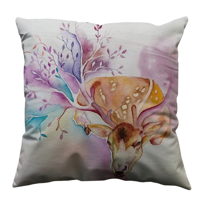 Animal Watercolor Print Pillow Cover