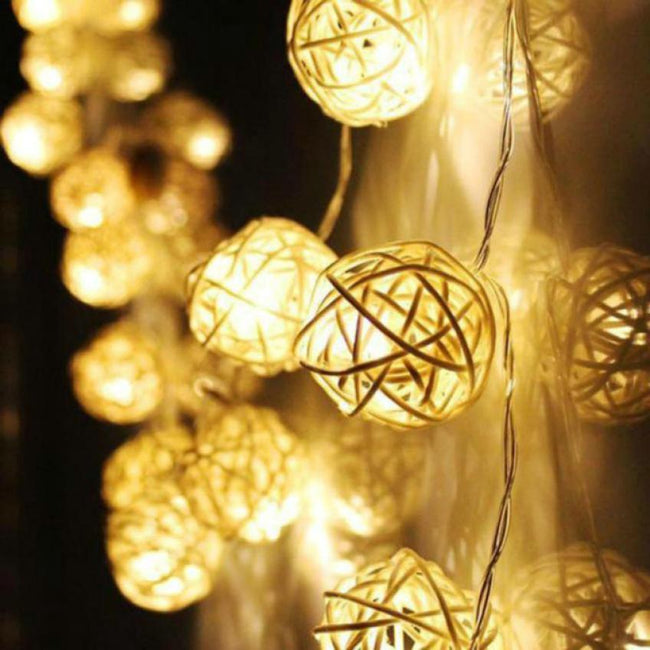 Rattan Ball String Lights