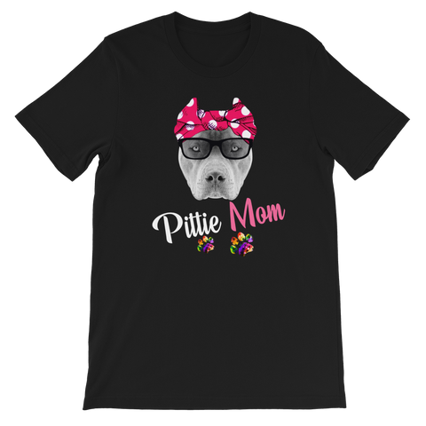 Pittie Mom Grey T-Shirt