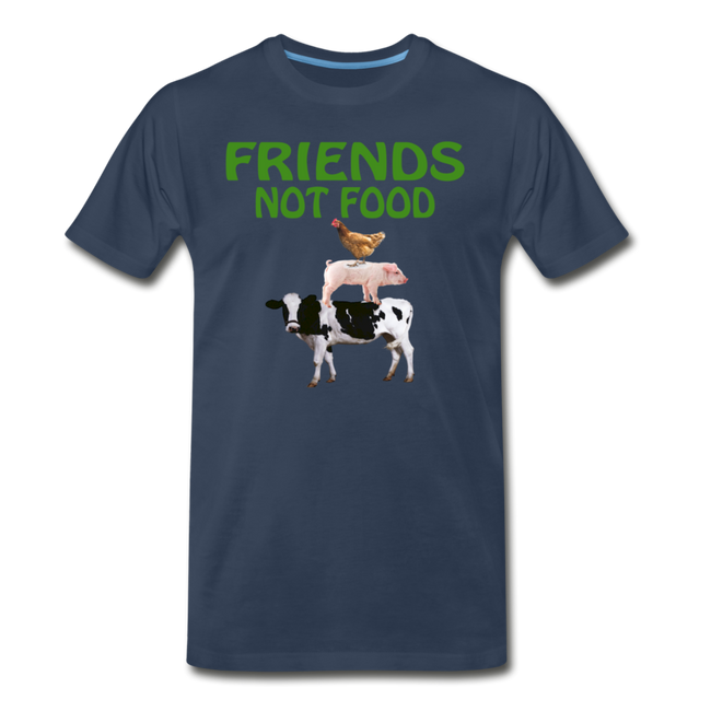Men's Friends Not Food Tri-Blend T-Shirt - navy