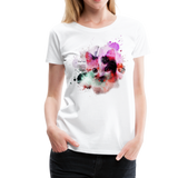 Cat Pink Splatter Women’s Premium T-Shirt - white
