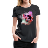 Cat Pink Splatter Women’s Premium T-Shirt - black