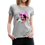 Cat Pink Splatter Women’s Premium T-Shirt - heather gray