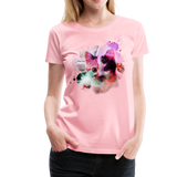 Cat Pink Splatter Women’s Premium T-Shirt - pink
